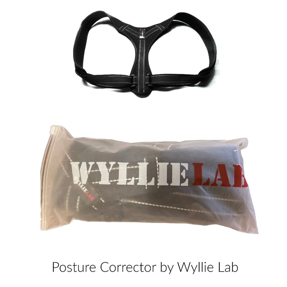 Posture Corrector by Wyllie Lab Unisex with Adjustable Straps & Pads - Black NEW